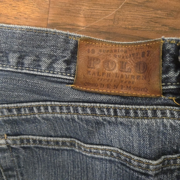 Ralph Lauren Polo Jeans Blue Finest Made Denim Straight Cotton Mens 36x30 - Picture 3 of 7
